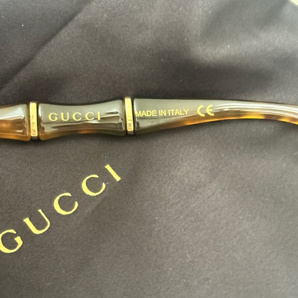 Gucci Tortoiseshell bamboo style oversized Sunglasses / NWT - Picture 3 of 9